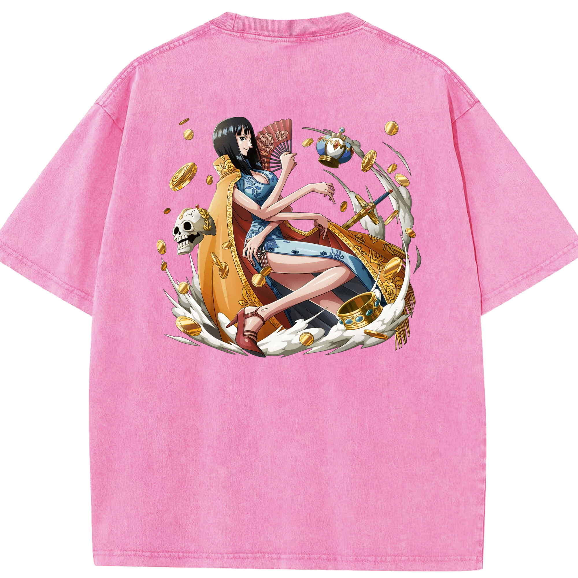 ワンピース ニコ・ロビン ONE PIECE Nico Robin 綿100% ヴィンテージ風 半袖Tシャツ（背面プリント）
